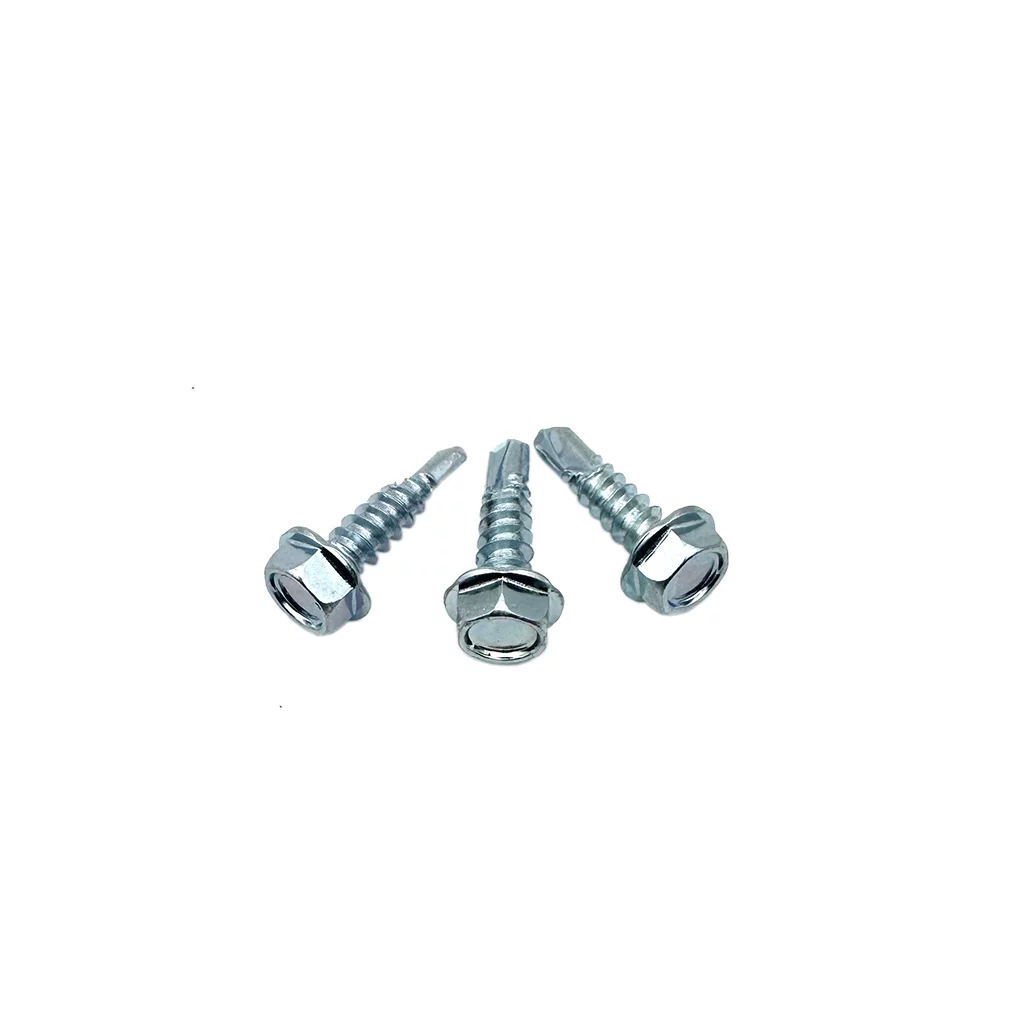 Tornillo autorroscante con brida hexagonal C1022 Tratamiento térmico Zincado Arandela hexagonal Sin ranura