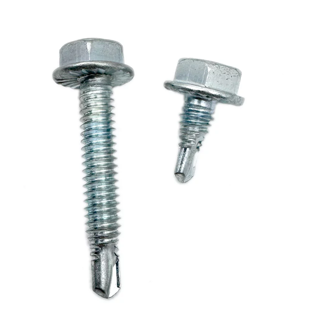 Tornillos autoperforantes dentados con brida hexagonal