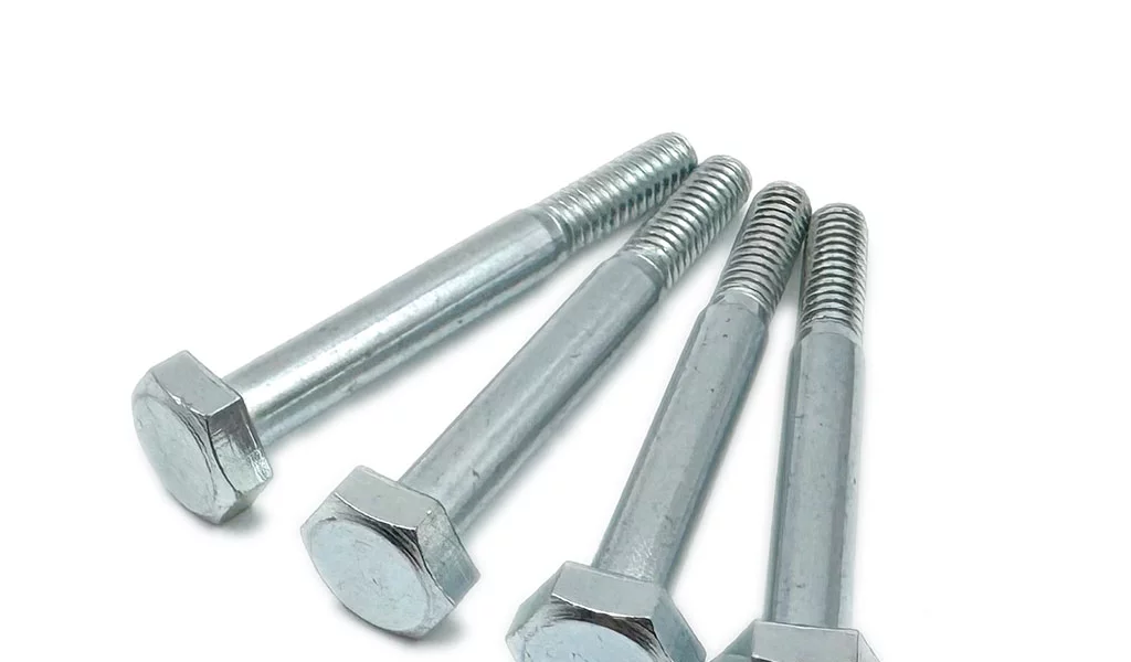 Hexagon bolt half thread zinc plated