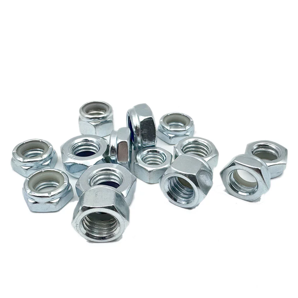 Tuerca de seguridad de nailon galvanizada