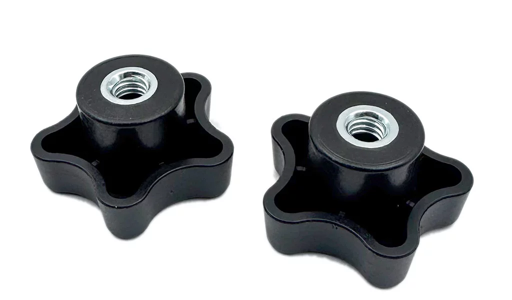 Plastic six-star knob with insert nut