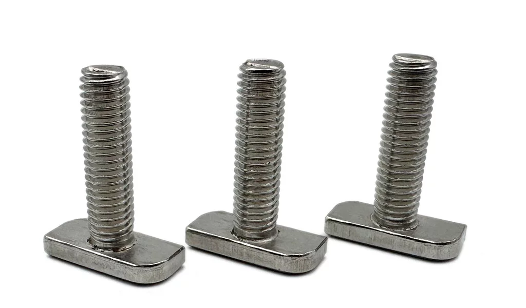 Stainless Steel Metric Thread T Slot Drop in Stud Sliding T Bolt Hammer Head Bolt T Screw Stud Nickel Plated